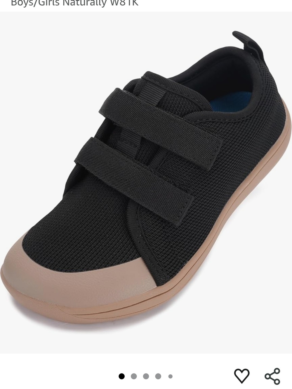 Kids Black Knit Sneaker with Tan Sole
